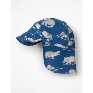 Baby Boden Blue Hippo Print Swim Cap